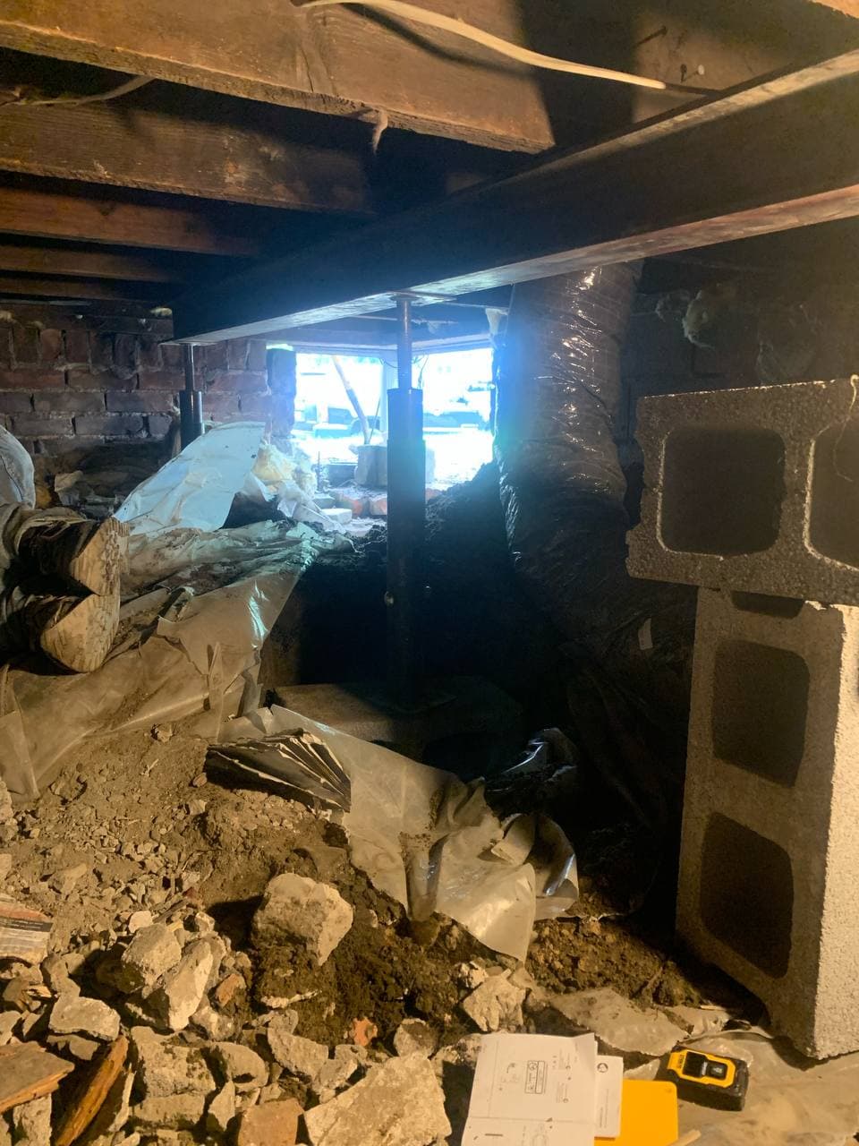 Foundation jack post and block repair